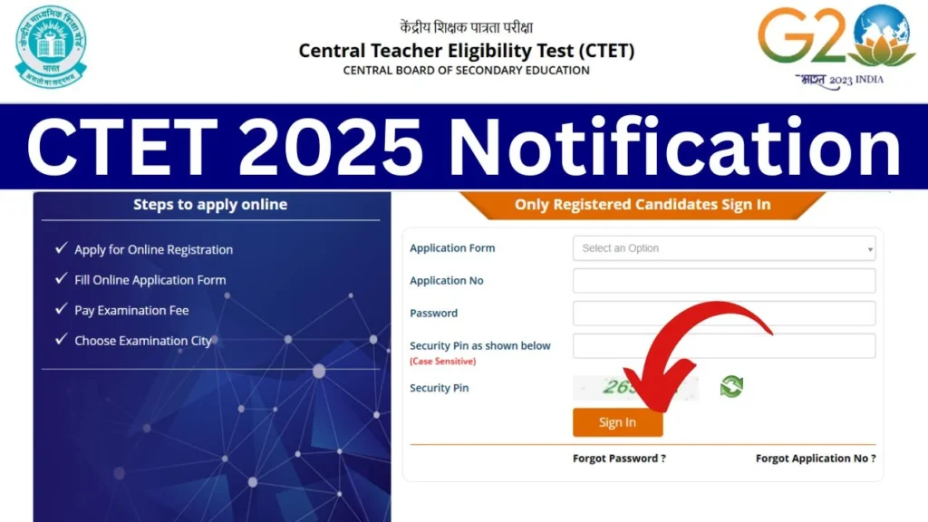 CTET Online Form 2026