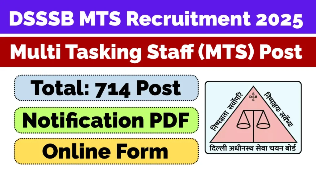 DSSSB MTS Recruitment 2025-26